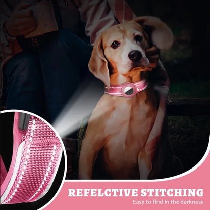 Airtag paikannuspanta, heijastava, jykevä, useita eri värejä / Reflective AirTag Dog Collar, Heavy Duty Dog Collar with Adjustable AirTag Holder Case Accessories for Small Medium Large Dogs