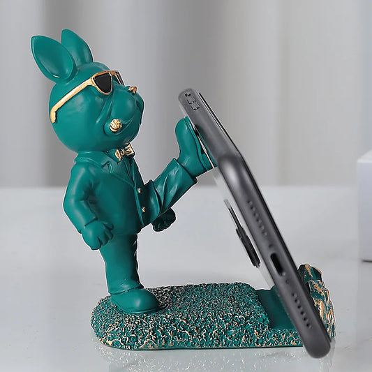 Bulldog Phone Holder, Animal Statue Figurine