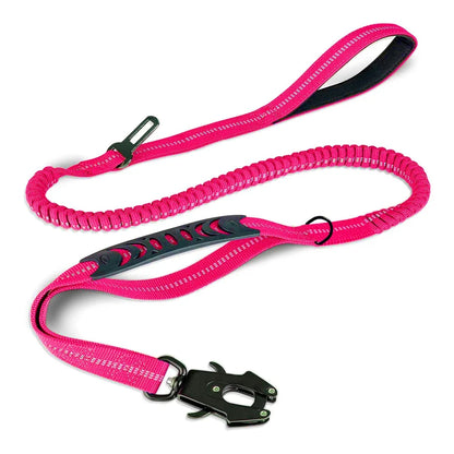 Heijastava, jykevä koiranhihna, eri värejä / Reflective Shock Absorbing Pet Leashes with Car Seatbelt for Large Dogs Heavy Duty Tactical Bungee Dog Leash No Pull Dog Leash