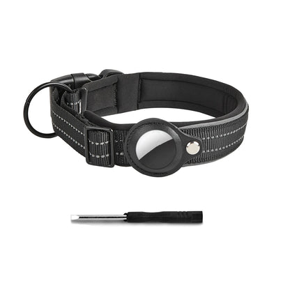 Airtag paikannuspanta, heijastava, jykevä, useita eri värejä / Reflective AirTag Dog Collar, Heavy Duty Dog Collar with Adjustable AirTag Holder Case Accessories for Small Medium Large Dogs