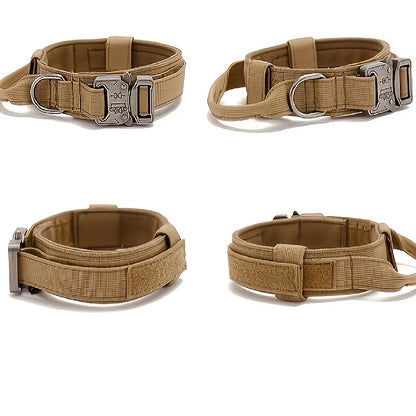 Kevyt taktinen panta / Military Tactical Dog Collar Adjustable Soft Nylon Outdoor Training K9 Collar with Handle and Metal