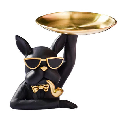 Multi-purpose bulldog animal statue