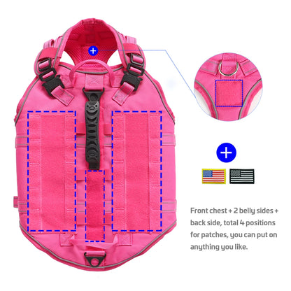 Taktiset valjaat armeija koiravaljaat, useita värejä / Tactical Dog Training Vest No Pull Military Harness Adjustable Dog Hiking Harness Working Vest For Medium Large Dogs