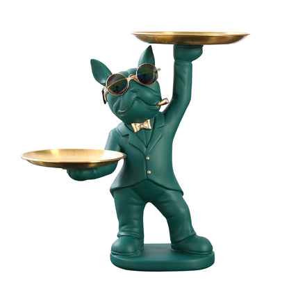 Multi-purpose bulldog animal statue