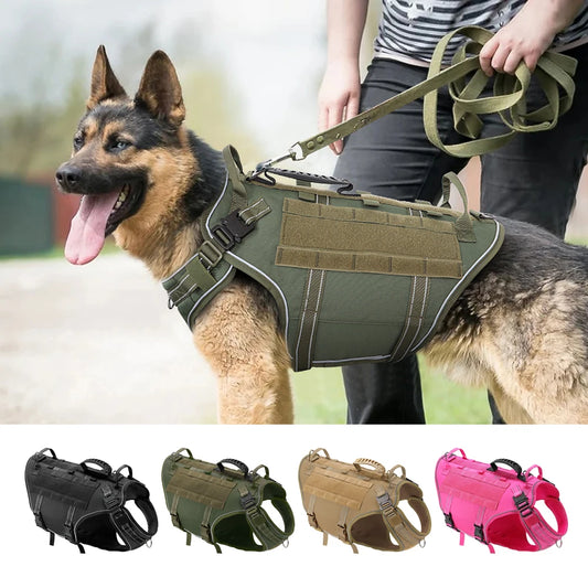 Taktiset valjaat armeija koiravaljaat, useita värejä / Tactical Dog Training Vest No Pull Military Harness Adjustable Dog Hiking Harness Working Vest For Medium Large Dogs