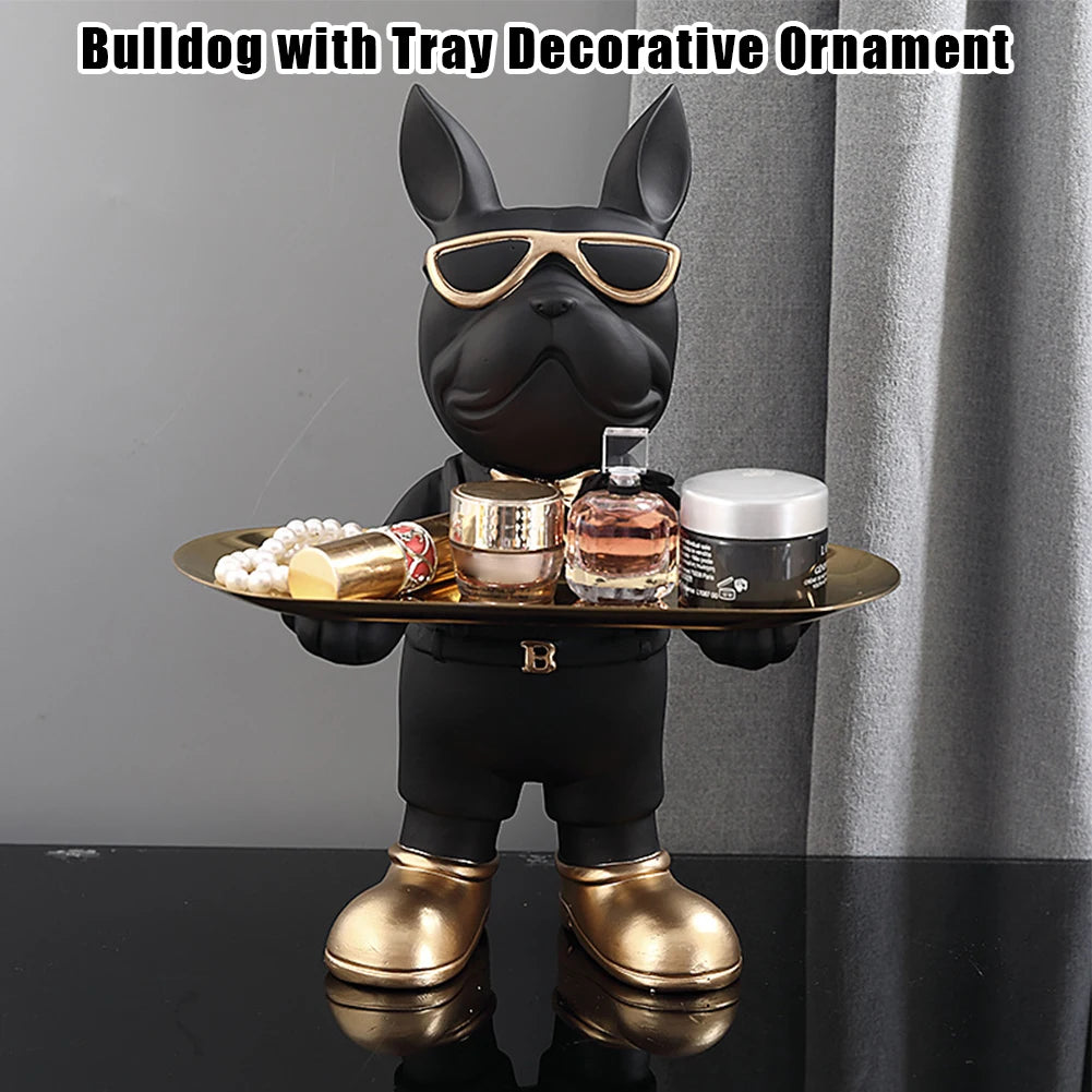 Multi-purpose bulldog animal statue