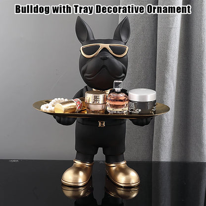 Multi-purpose bulldog animal statue