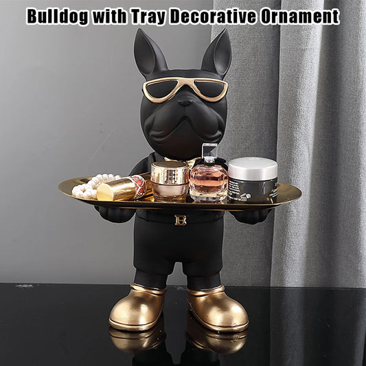 Multi-purpose bulldog animal statue