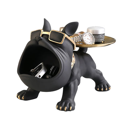 Multi-purpose bulldog animal statue