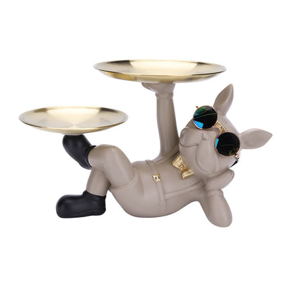 Multi-purpose bulldog animal statue
