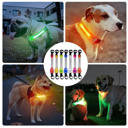 Led valo pantaan,hihnaan tms. / Dog Glowing Collar & Leash Anti Lost Safety Outdoor Waterproof Warning LED Flashing Light Strip Pet Harness Dog Accessories