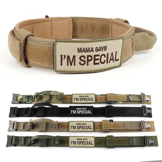 Taktinen vahva koiranpanta, kahvalla, useita eri värejä / Tactical Dog Collar Nylon Duarable Military Dog Collars For Medium Large Dogs German Shepard Training  Walking Pet Accessories