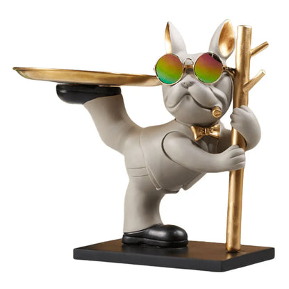 Multi-purpose bulldog animal statue