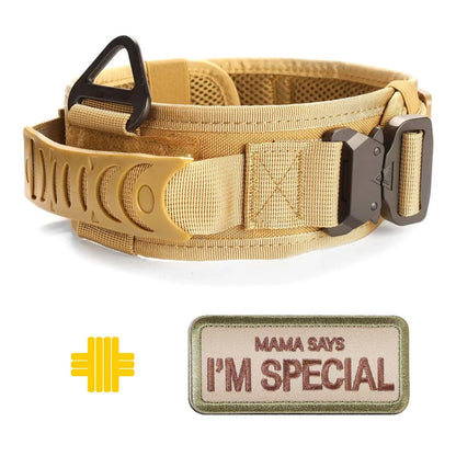 Taktinen paksu vahva koiranpanta kahvalla, eri värejä  + Hihna ! / Military-Grade Tactical Dog Collar with Handle Heavy Duty Collar for Medium and Large Dogs Provides Ultimate Control