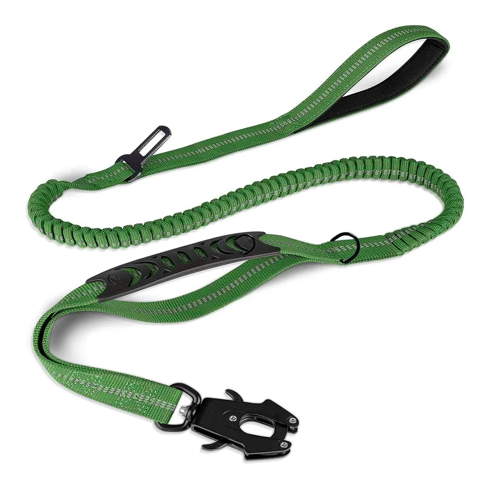 Heijastava, jykevä koiranhihna, eri värejä / Reflective Shock Absorbing Pet Leashes with Car Seatbelt for Large Dogs Heavy Duty Tactical Bungee Dog Leash No Pull Dog Leash