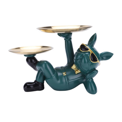 Multi-purpose bulldog animal statue