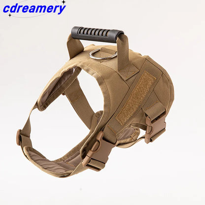 Lyhyet, taktiset valjaat armeija koiravaljaat, eri värejä / CDY Tactical Dog Harness with Handle Military Style Walking Leash for Medium to Large Dogs Puppy Training Accessory 1 Piece