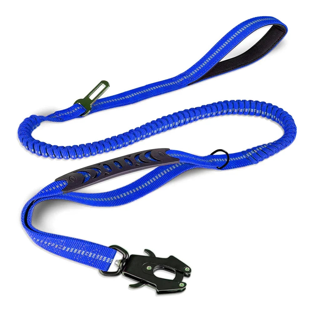 Heijastava, jykevä koiranhihna, eri värejä / Reflective Shock Absorbing Pet Leashes with Car Seatbelt for Large Dogs Heavy Duty Tactical Bungee Dog Leash No Pull Dog Leash