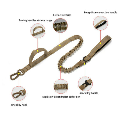 Taktinen koiran panta+hihna paketti, tai erikseen,useita värejä / Pet Dog Collar Leash Set Nylon Material Durable Dog Collar Reflective Leash Pet Tactical Training Dog Collar Large Dog Leash Set