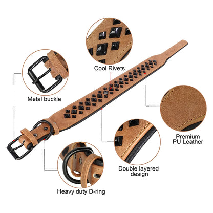 Niittipanta / Dog Collar For Large Dogs Cool Spikes Studded Leather Pet Collars For German Shepherd Mastiff Rottweiler Bulldog Accessories
